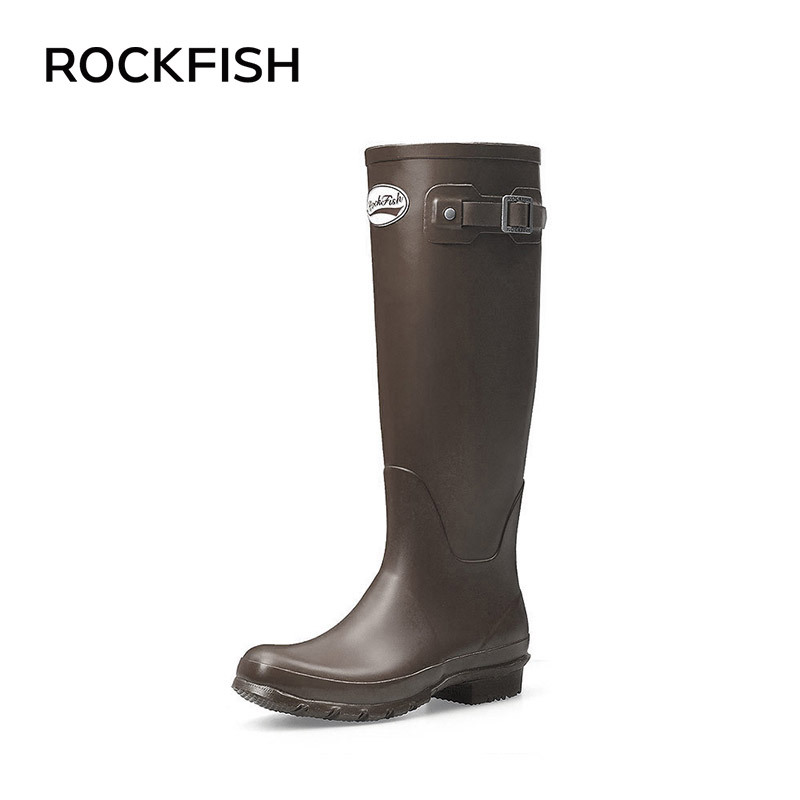 Rockfish英国女士高筒雨靴春夏防滑天然橡胶雨鞋女潮流高帮水鞋