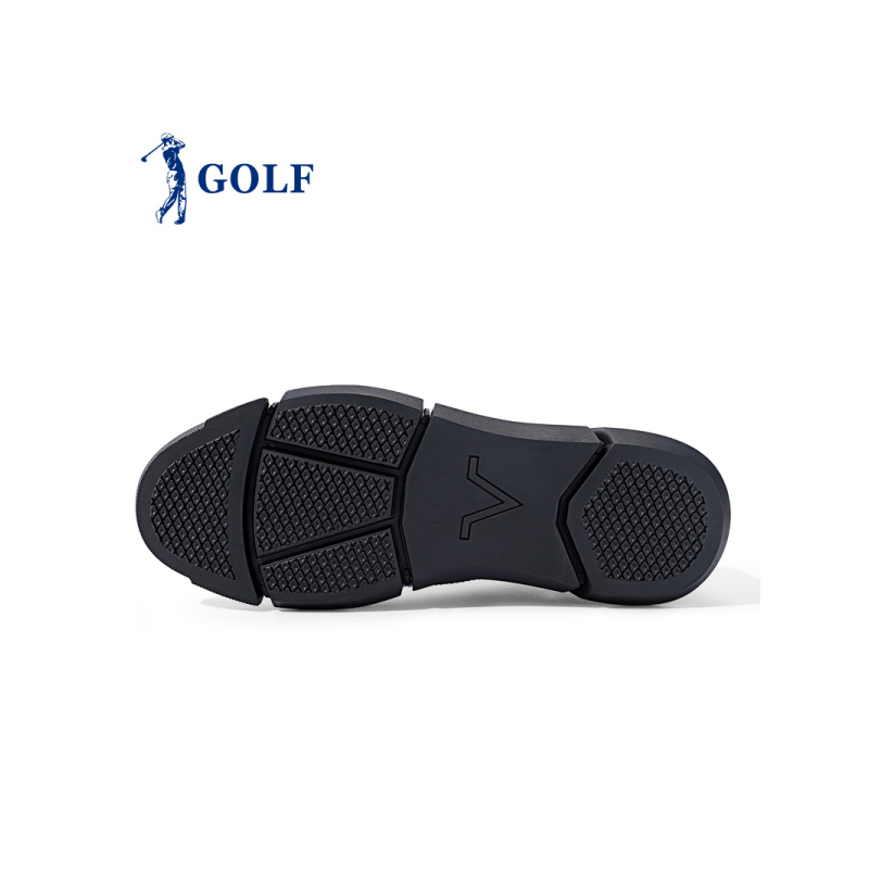 GOLF/高尔夫2018秋季新款高帮板鞋男六瓣耐磨厚底增高男鞋子潮韩版暗黑光泽运动休闲鞋男