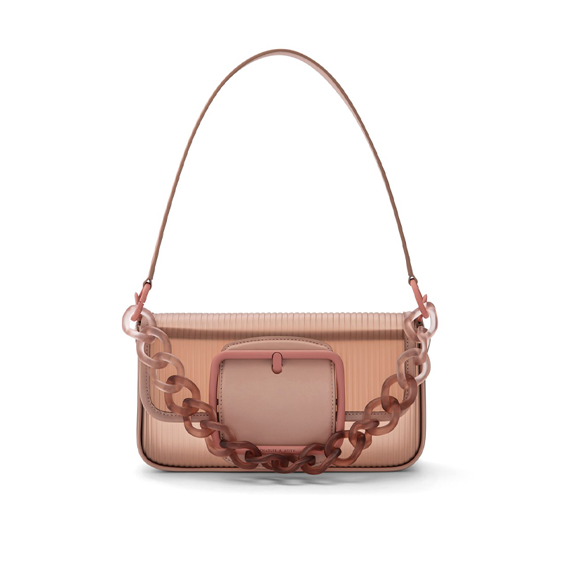 CHARLES&KEITH 小ck包夏A新品 方扣饰果冻腋下包 CK2-20270695