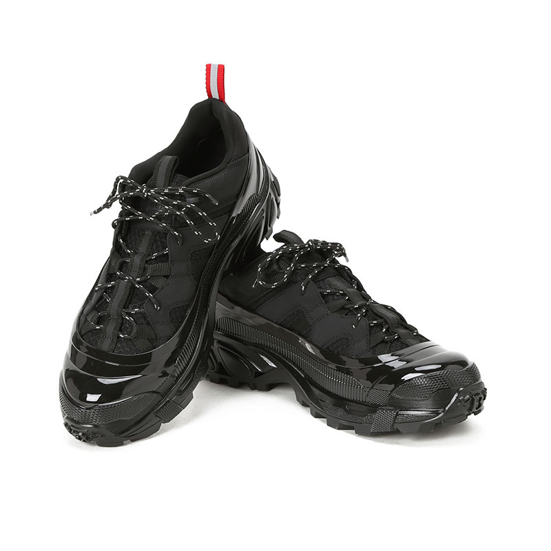 预售 博柏利burberry arthur 老爹鞋 字母印字标尼龙拼麂皮8020089 黑