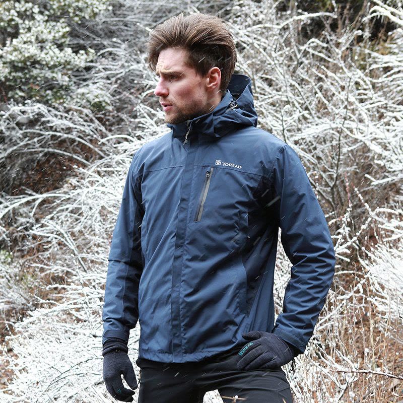 探路者户外冲锋衣男女三合一两件套秋冬防水加绒加厚登山服潮牌男图片