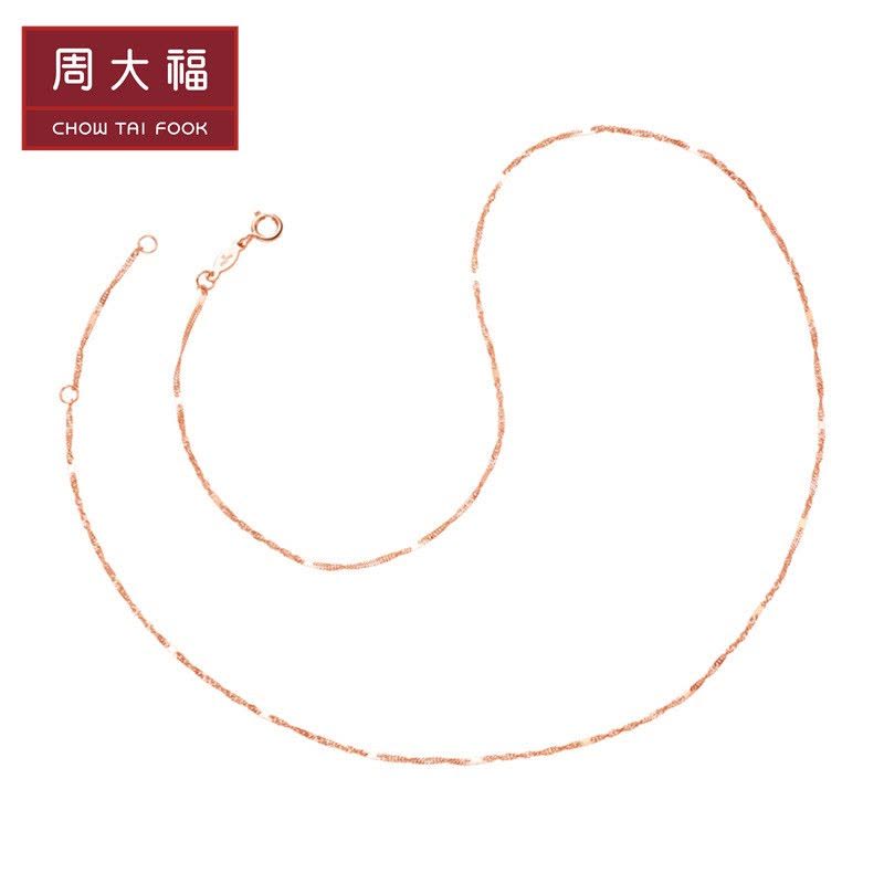 周大福 珠宝首饰时尚优雅水波瓦片K金链18K金项链E105821图片
