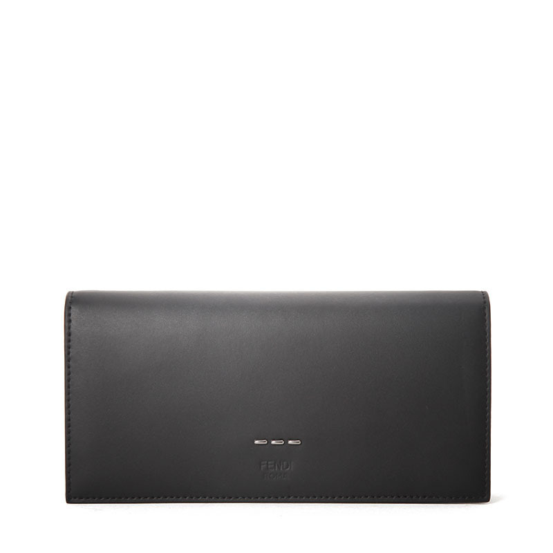 FENDI/芬迪 男钱包金属饰条长款翻盖钱夹 7M0186