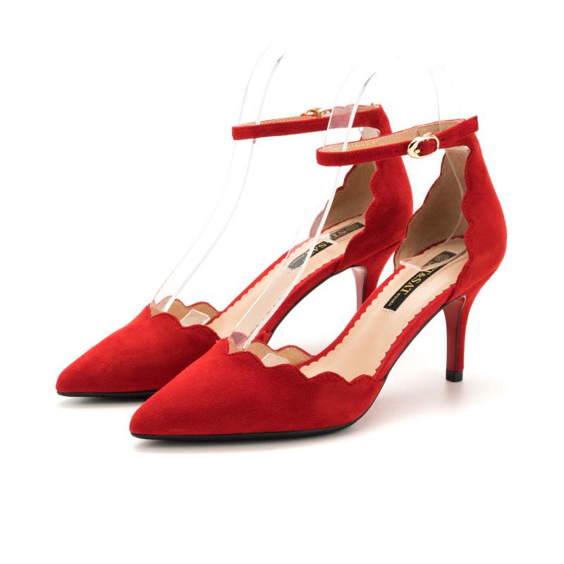 St&Sat/星期六早春新羊反绒/织物尖头高跟女鞋SS81114235图片