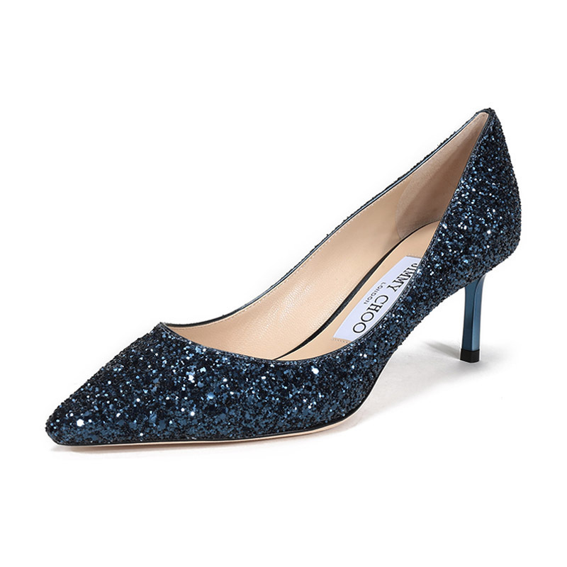 JIMMY CHOO 周仰杰 女士 闪光面料尖头高跟鞋 ROMY 60 CGF 202
