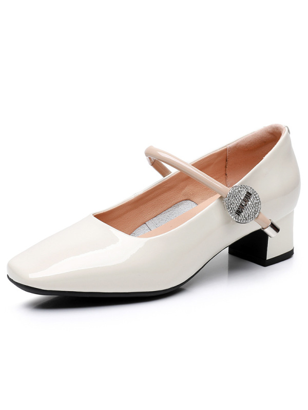 2025春秋季气质中跟真皮单鞋31小码时尚女鞋舒适感不累脚职业女鞋