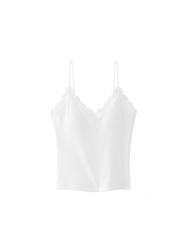 夏季螺纹吊带背心女带胸垫蕾丝花边内搭外穿大码打底上衣新款