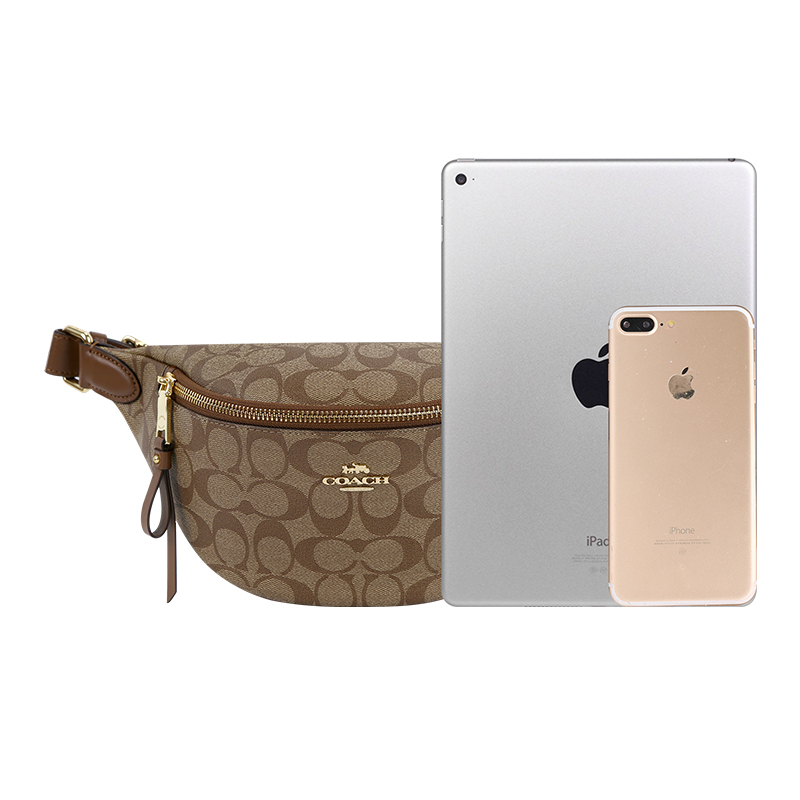 蔻驰（COACH）奢侈品奥莱款女士腰包时尚C纹LOGO拉链腰包胸包休闲包斜跨包48740 IME74