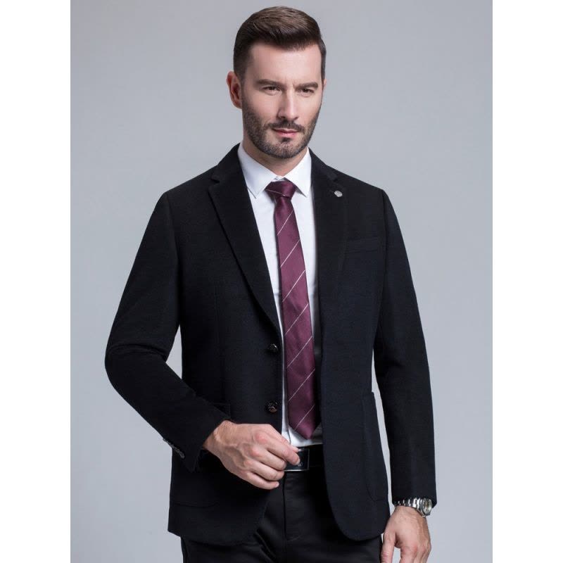 恒源祥羊毛西服男 2018秋新款中年男士休闲西装纯色外套便服单西图片