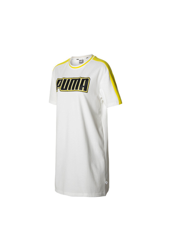 PUMA彪马女子白色长款短袖休闲运动连衣裙579534-02