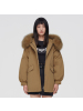 波司登羽绒服女保暖时尚灯笼袖貂子毛领连帽派克服