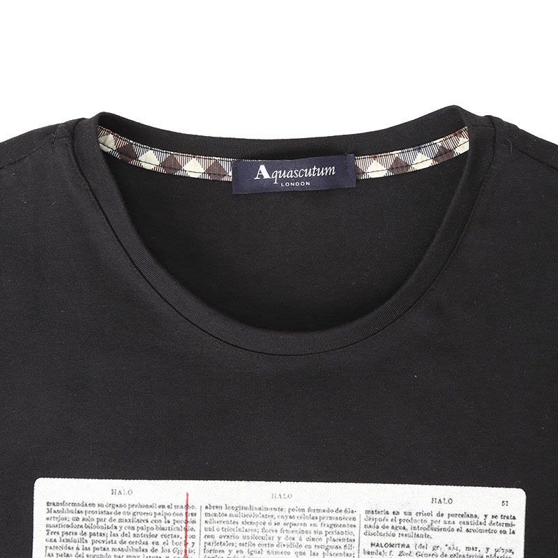 雅格狮丹AQUASCUTUM 男士T恤 图型印花棉质QMT007M0图片