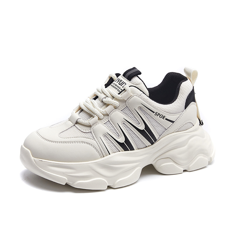 2023秋季厚底真皮老爹鞋女轻便百搭街拍运动鞋ins潮休闲女鞋