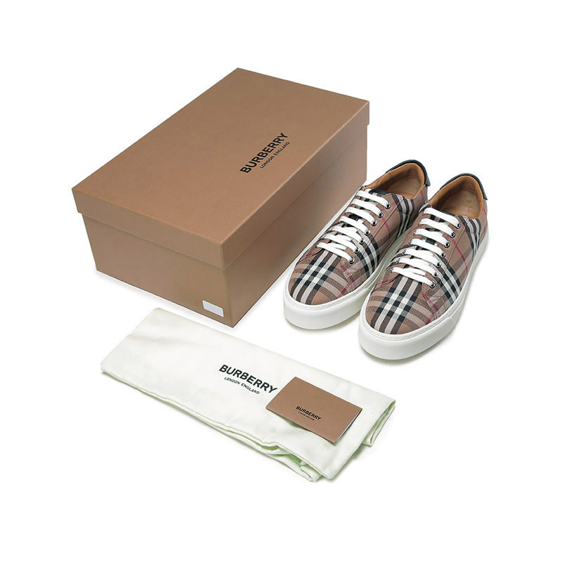 burberry博柏利男款织物低帮系带休闲运动鞋帆布鞋80568301