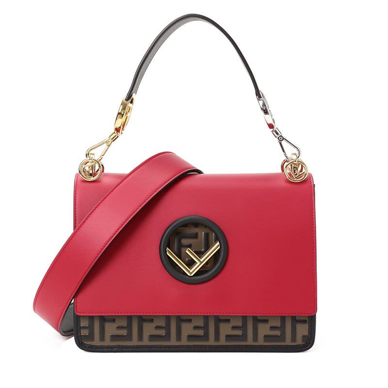 预售FENDI/芬迪 女包KAN I F 双F凸纹印花图案撞色单肩包 8BT284图片