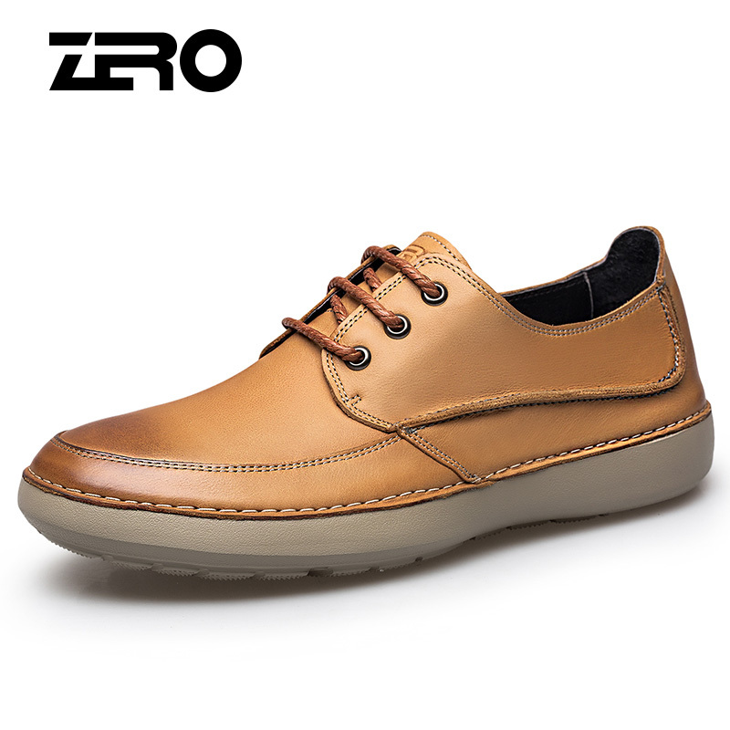 zero意大利零度休闲鞋2019秋季男鞋头层牛皮男士皮鞋商务休闲正装鞋
