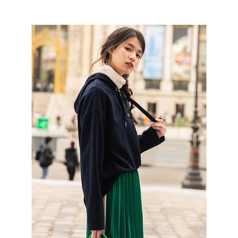 茵曼inman女士卫衣帽衫