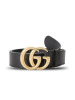 预售古驰(GUCCI 腰带4.0D 双G饰扣光面皮 皮带腰带 397660金扣