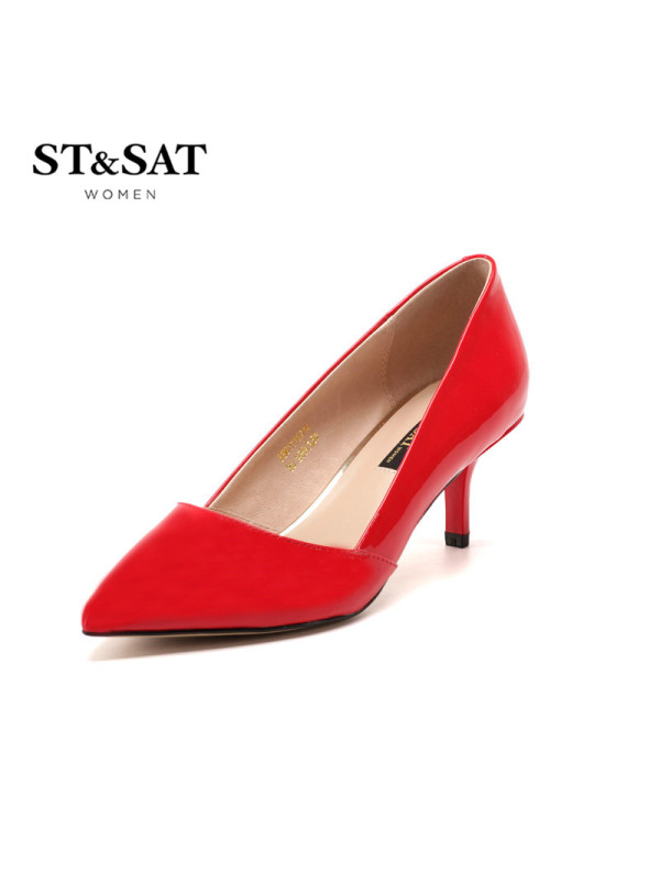 St&Sat/星期六春新款优雅浅口尖头高跟单鞋女鞋SS61115714