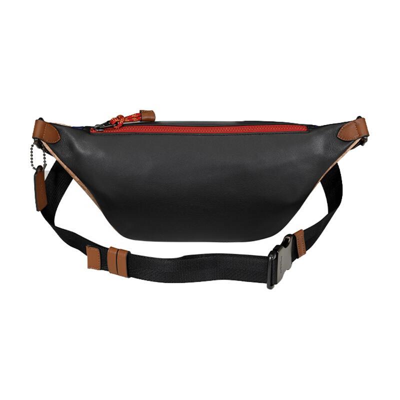 coach蔻驰奢侈品男款专柜款涂层帆布配皮coach贴饰rivington腰包91375