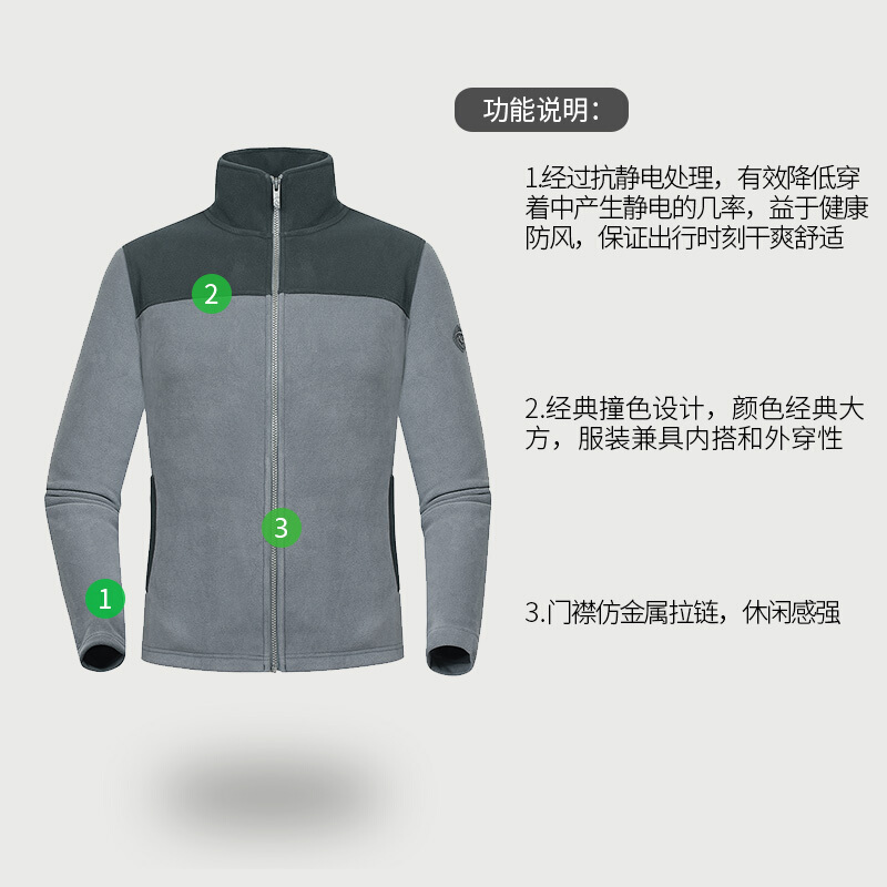 诺诗兰（NORTHLAND）户外男式保暖防风绒外套GF075Y01