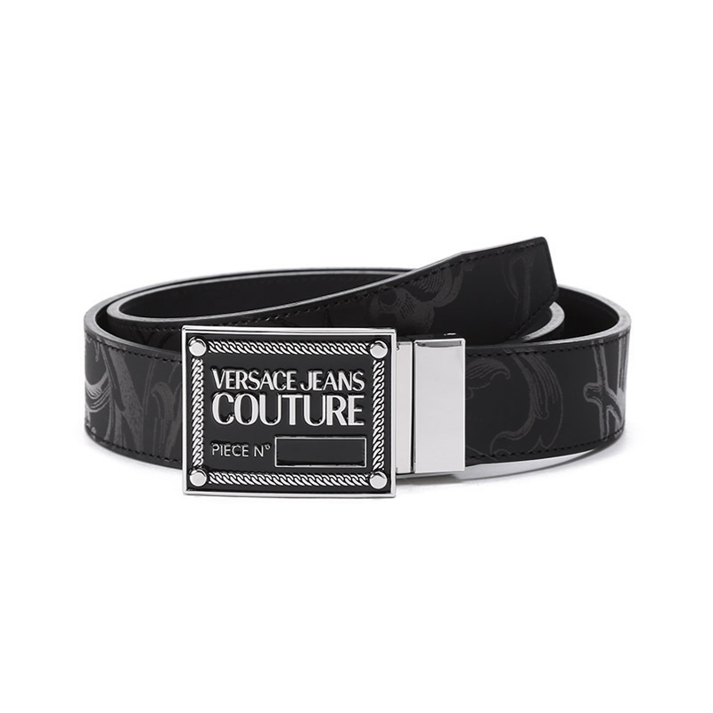 范思哲 VERSACE JEANS COUTURE 男士皮革可裁剪板扣式双面皮带腰带72YA6F01 ZP102