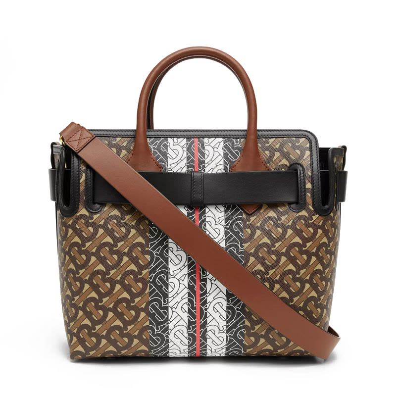 预售 博柏利 BURBERRY Belt 通勤手拎小号 字母印字标TB LOGO织物 女士手提包 8019351金扣图片