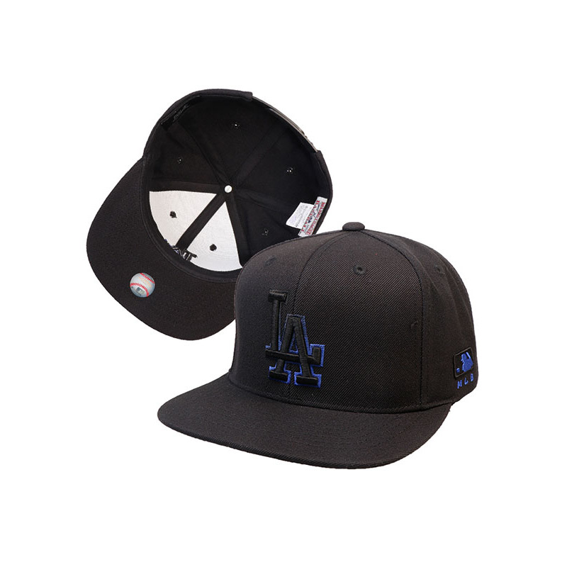 mlb棒球帽男女款白色蓝标可调节帽子ny洋基队棒球帽时尚侧标平檐帽