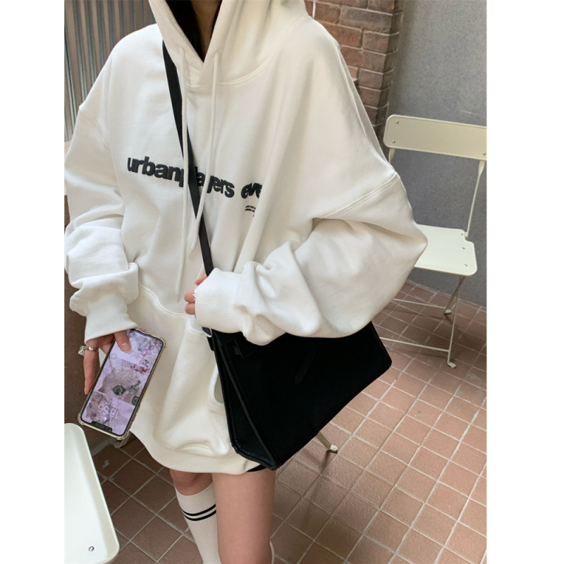 加绒连帽卫衣女秋冬宽松韩版新款女士学生上衣女装东南亚