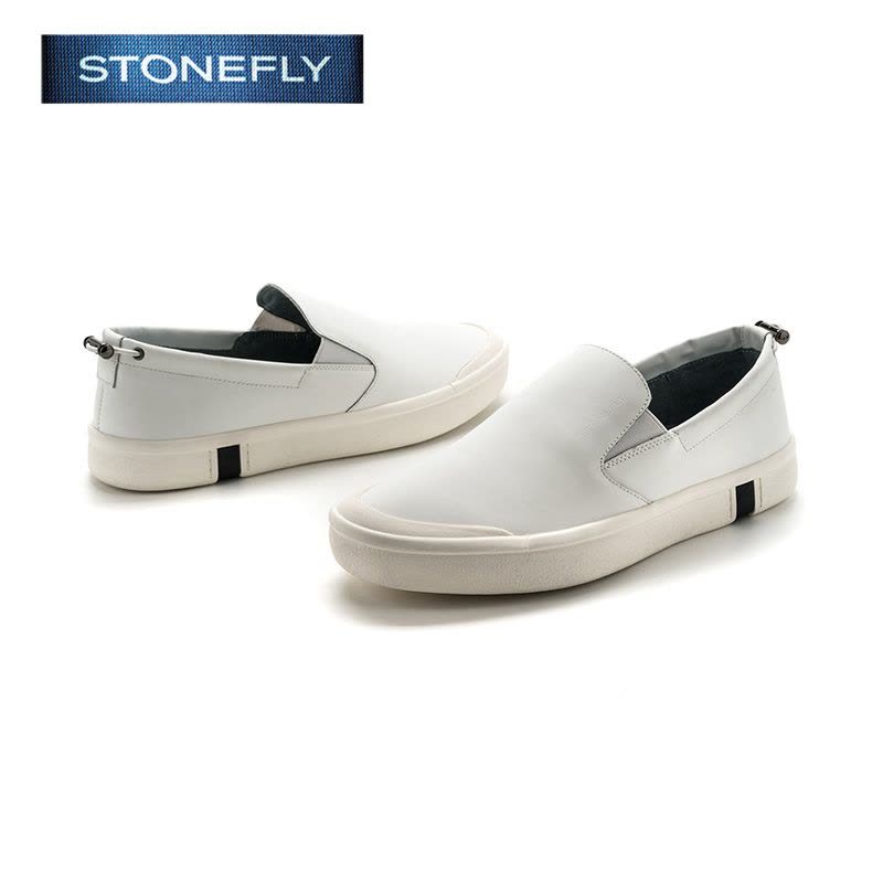斯通富来STONEFLY牛皮尖头低跟套脚光面春单鞋男SD71122831图片