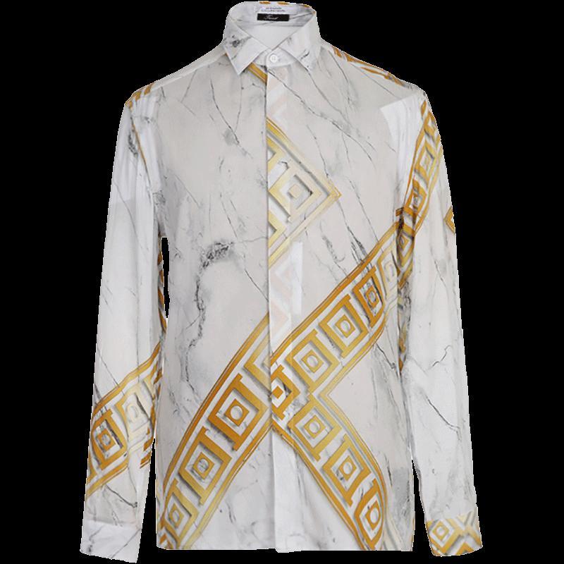 versacecollection范思哲男士粘纤长袖衬衫v300199vt02156