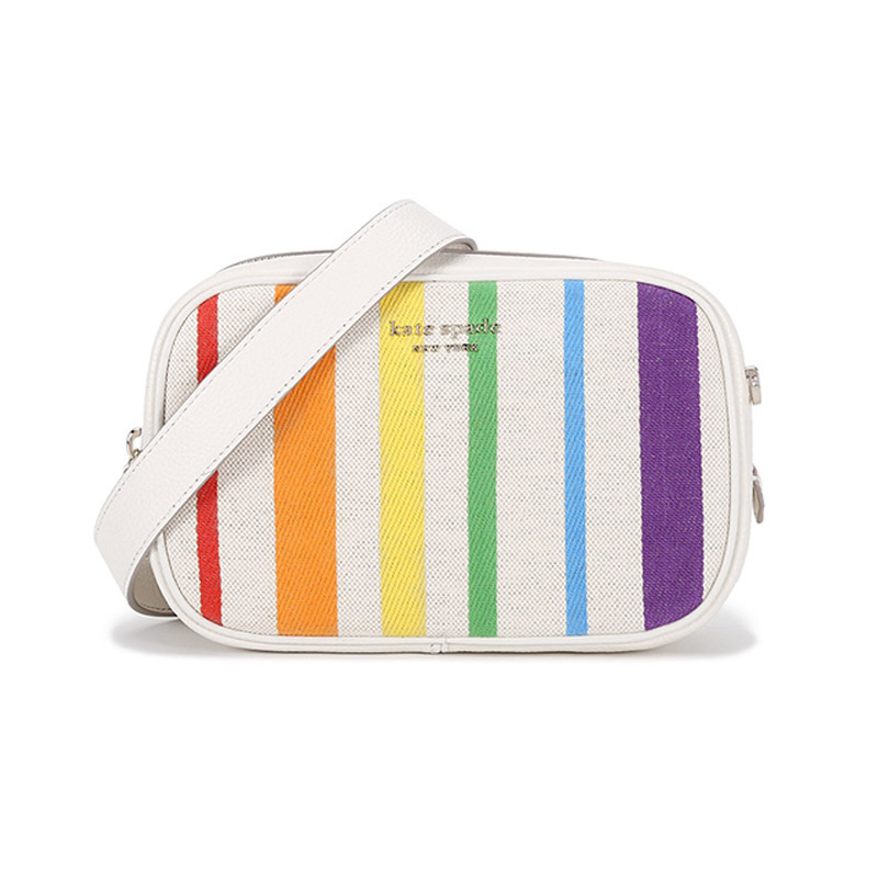 凯特·丝蓓 Kate Spade 奢侈品 女士中号织物/牛皮革pride单肩斜挎包相机包PXR00526