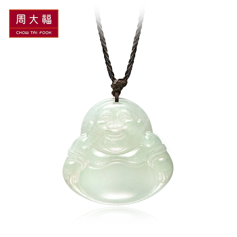 周大福弥勒佛福态平安佛公翡翠玉坠K62120