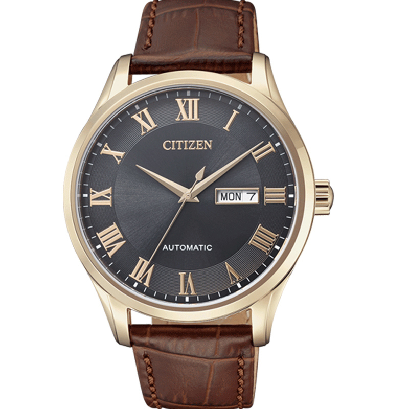 西铁城citizen手表自动机械小牛皮表带简约商务时尚男表nh836314hb
