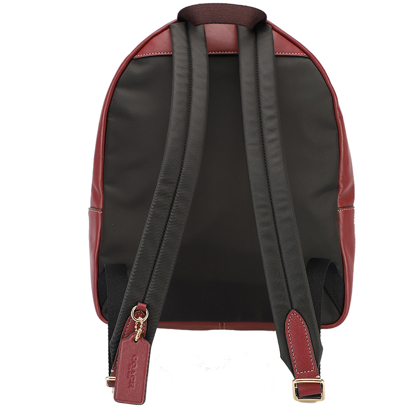 COACH 蔻驰 奢侈品 女士深咖印花拼色PVC双肩包 F38049 IMO81
