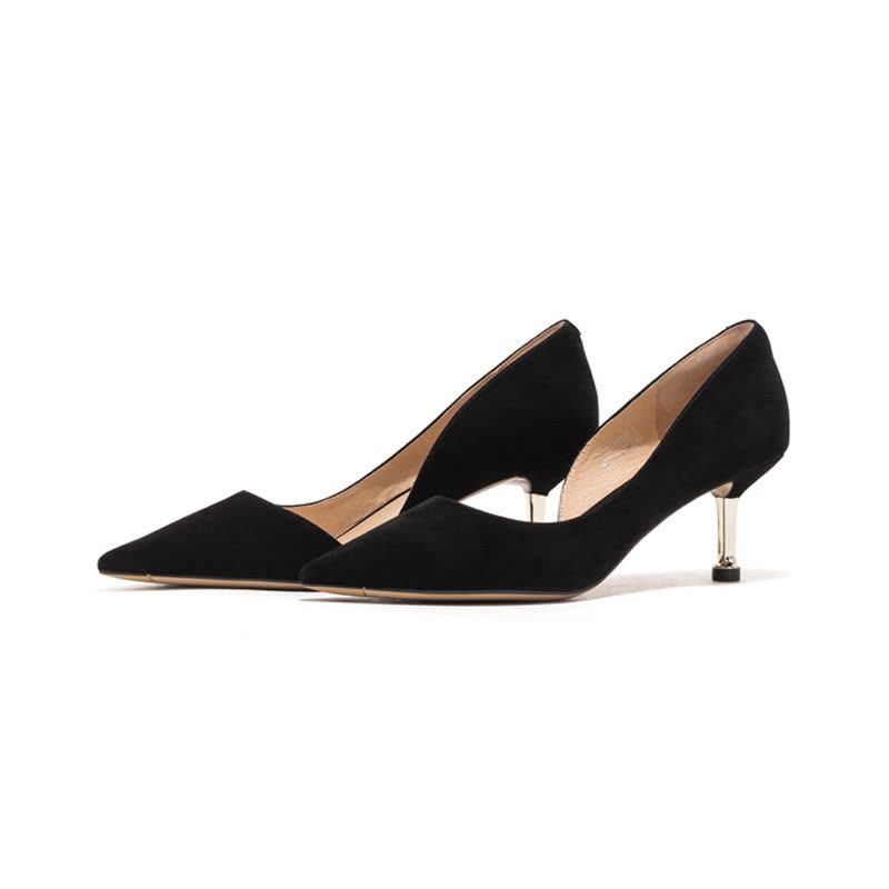 St&Sat/星期六 春新尖头细跟时尚侧空浅口女单鞋SS01114013图片