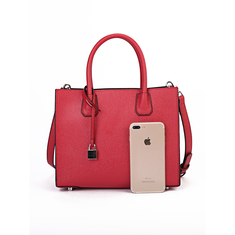 dubaolu都宝路欧美时尚女士手提包时尚休闲大容量红色系二层牛皮单肩