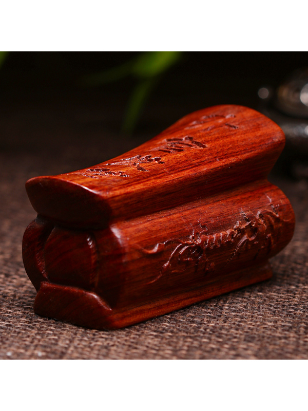 悦木之源 缅甸花梨木文玩小棺材手把件 升官发财 草花梨
