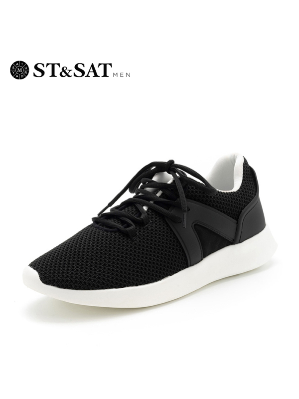 星期六(ST&SAT)男鞋18年新品专柜同款交叉系带圆头平底休闲鞋SS83125421