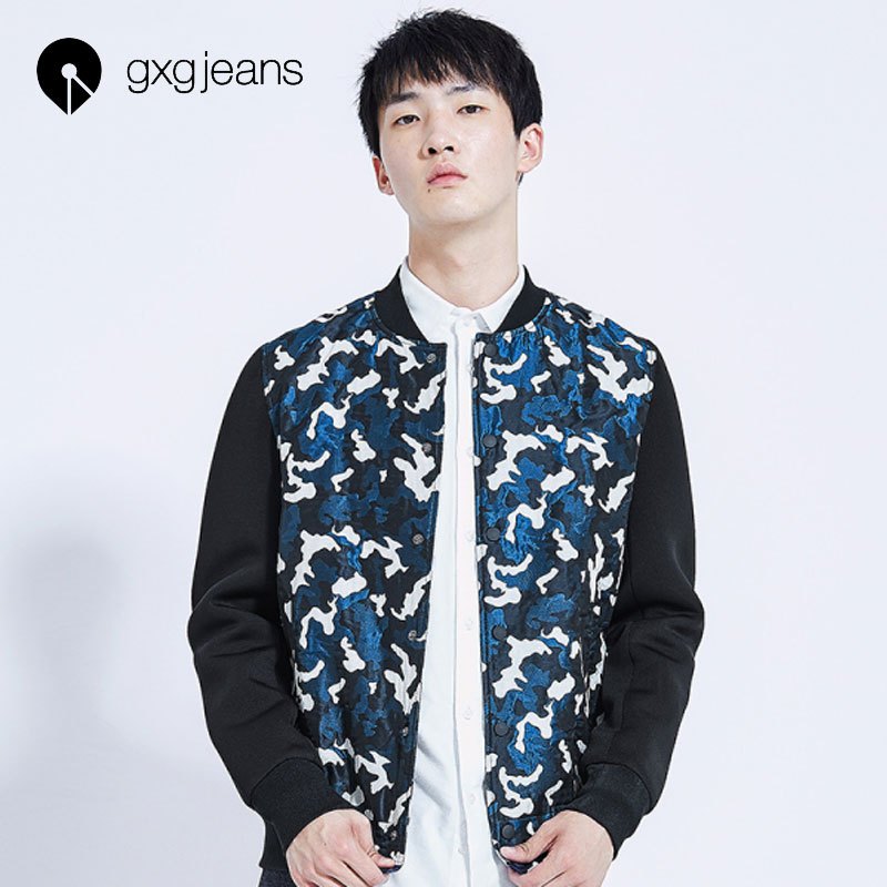 gxgjeans男装秋青年休闲棒球领夹克外套
