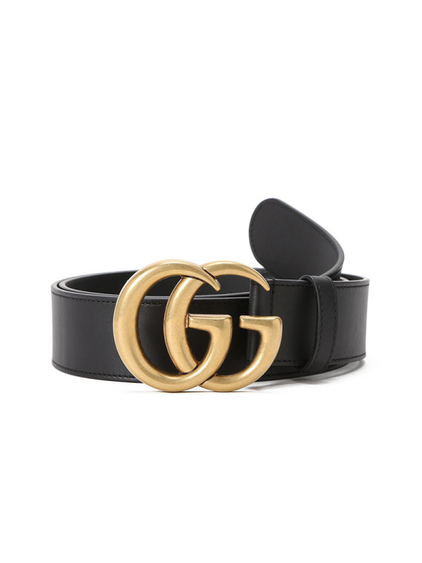 预售古驰(GUCCI 腰带4.0D 双G饰扣光面皮 皮带腰带 397660金扣