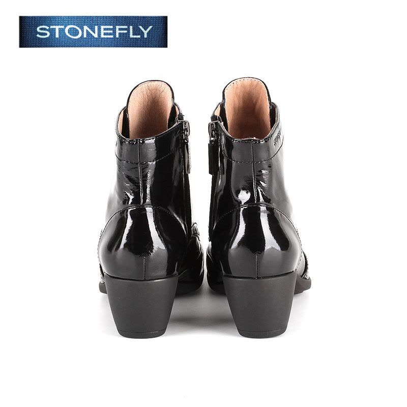 斯通富来STONEFLY羊皮圆头中跟拉链交叉绑带女鞋SD54112709图片