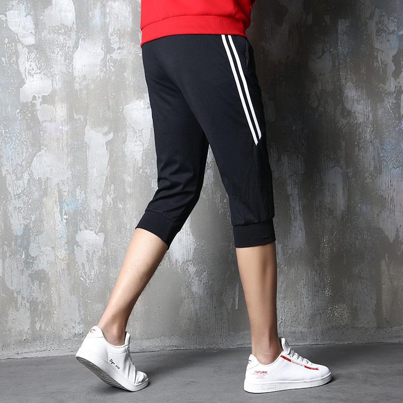 赛琪七分运动裤男跑步针织短裤休闲裤收口透气七分男裤子田径健身