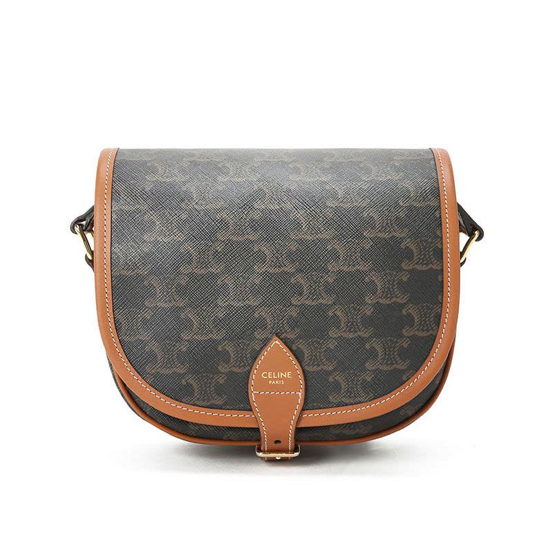 【预定】CELINE FOLCO TRIOMPHE帆布中号手袋 涂层帆布/牛皮革 18*17*6.5CM图片