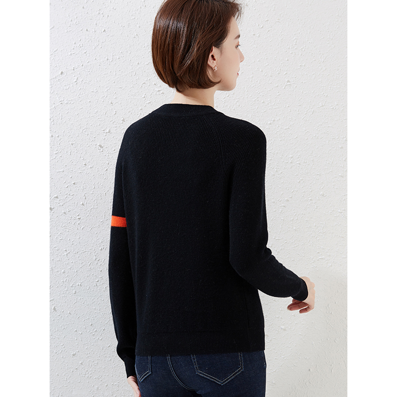 恒源祥女士羊毛衫2020新款秋冬套头针织上衣纯羊毛毛衣韩版长袖打底衫