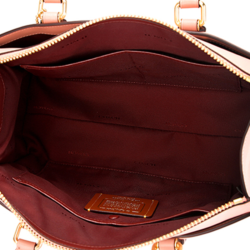 COACH 蔻驰 奢侈品 女士专柜款粉色皮革手提单肩斜挎两用包 39290 GD/PY