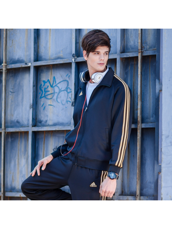 正品阿迪达斯跆拳道秋新款男防风夹克运动服休闲连帽外套