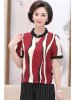 媛宿(YuanSu)中年装夏短袖女40岁50妈妈时尚套装v领雪纺衫上衣T恤衫阔腿裤两件套6358