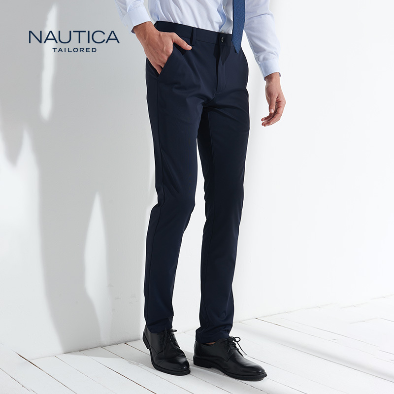 诺帝卡/Nautica经典款商务百搭西裤舒适合身男士长裤