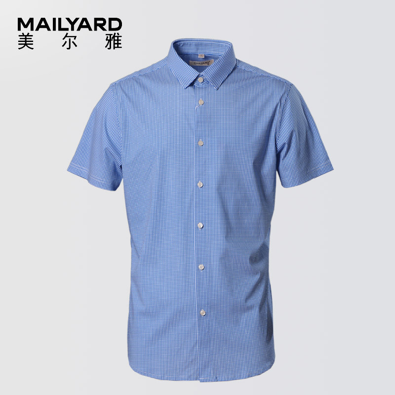 美尔雅(MAILYARD)短袖T恤 纯棉商务休闲男士衬衫 男式开衫T恤 320
